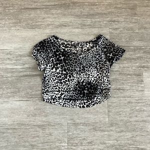 Leopard Print Activewear Crop Top from Express